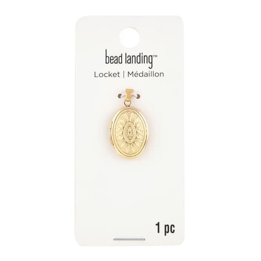 12 Pack: Etched Gold Oval Locket by Bead Landing&#x2122;
